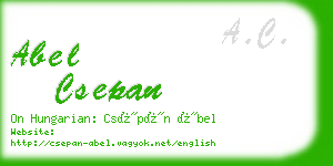 abel csepan business card